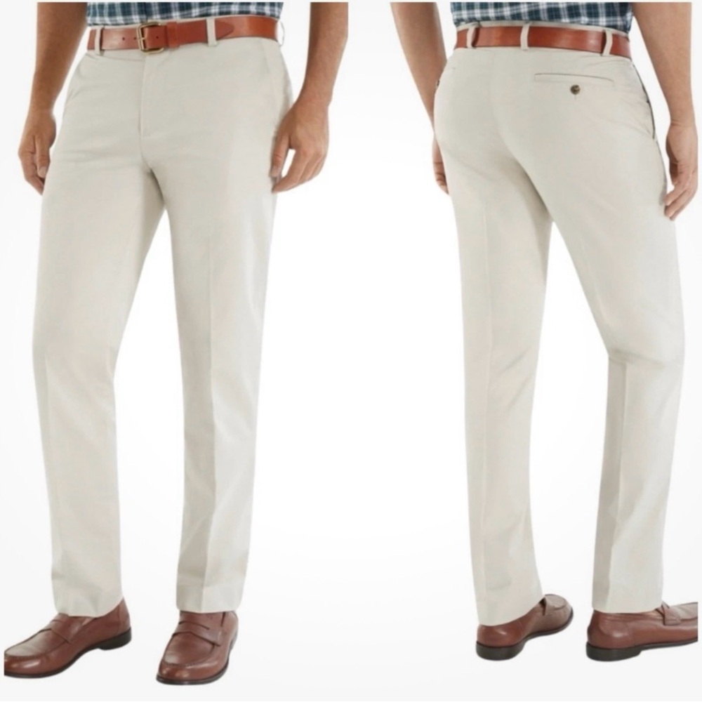 Brooks Brothers Men’s Advantage Chino Elliot Pants 35x32 Tan Cream